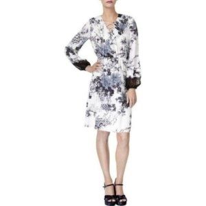 Kobi Women's Damaris Silk Lace-Trim Peasant‎ Dress Size XS NWT